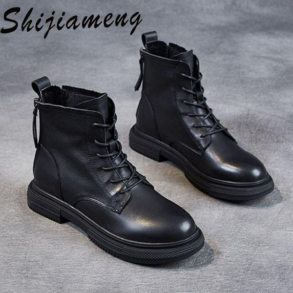 boots head leather lace up women's fashion in autumn and winter 2021 short back zipper, Black
boots head leather lace up women's fashion in autumn and winter 2021 short back zipper, Black