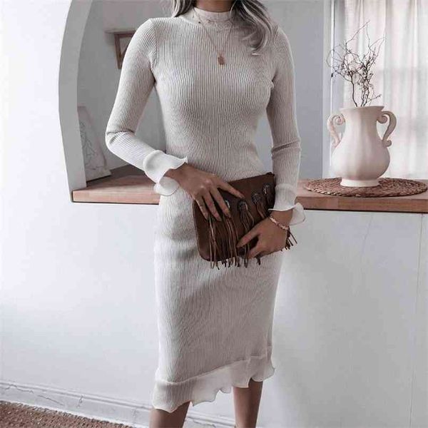 autumn winter dress for womens casual stitching ruffled long-sleeved knitted sweater dress sheath hip sweater office lady 210508, Black;gray
autumn winter dress for womens casual stitching ruffled long-sleeved knitted sweater dress sheath hip sweater office lady 210508, Black;gray