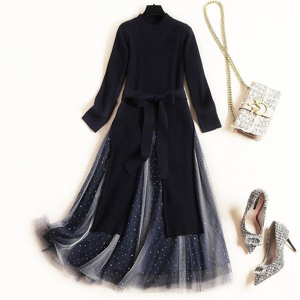 casual dresses european fashion suit 2021 autumn dress women split knitted mesh maxi long vestido, Black;gray
casual dresses european fashion suit 2021 autumn dress women split knitted mesh maxi long vestido, Black;gray