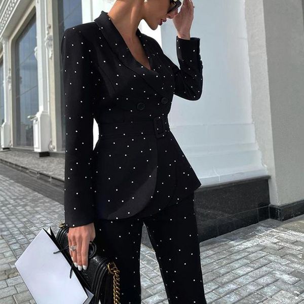 women's two piece pants est 2021 fashion designer blazer suit set single button strass diamonds beaded, White
women's two piece pants est 2021 fashion designer blazer suit set single button strass diamonds beaded, White