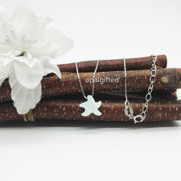 pendant necklaces 1pc white 10*11mm starfish opal necklace 925 sterling silver seastar beach for gift
pendant necklaces 1pc white 10*11mm starfish opal necklace 925 sterling silver seastar beach for gift