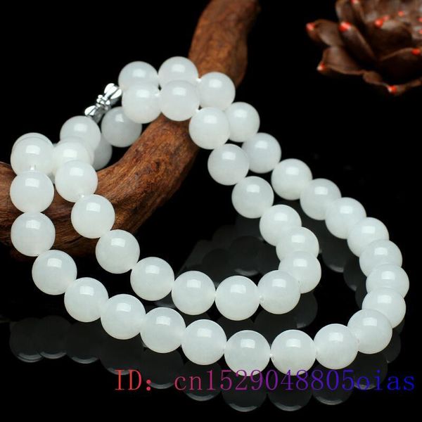 chains white jade beaded necklace beads natural fashion gemstone jewelry charm gift chalcedony amulet women, Silver
chains white jade beaded necklace beads natural fashion gemstone jewelry charm gift chalcedony amulet women, Silver