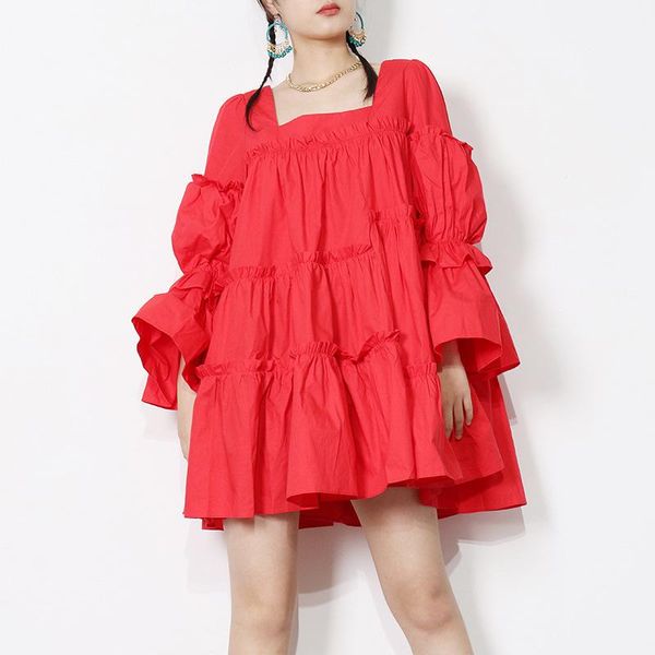 casual dresses women's loose plus size mini skirt 2021 autumn fashion wood ear stitching personality square collar hem sun ski, Black;gray
casual dresses women's loose plus size mini skirt 2021 autumn fashion wood ear stitching personality square collar hem sun ski, Black;gray