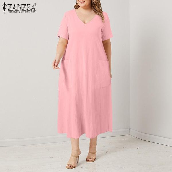 plus size dresses zanzea femme l-5xl vestidos 2021 women long summer dress short sleeve casual cotton ladies big pockets party robe, Black
plus size dresses zanzea femme l-5xl vestidos 2021 women long summer dress short sleeve casual cotton ladies big pockets party robe, Black