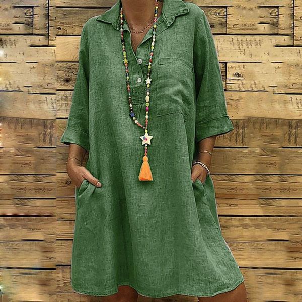 casual dresses solid boho turn-down collar dress women's 3/4 sleeve pocket button loose high street vestido de mujer 2021 #g2, Black;gray
casual dresses solid boho turn-down collar dress women's 3/4 sleeve pocket button loose high street vestido de mujer 2021 #g2, Black;gray