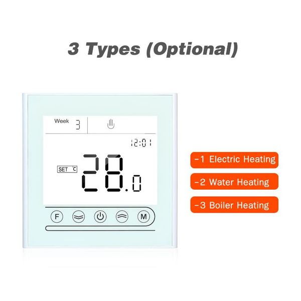smart home control wifi thermostat programmable temperature controller for electric heating compatible with alexa google touch screen
smart home control wifi thermostat programmable temperature controller for electric heating compatible with alexa google touch screen