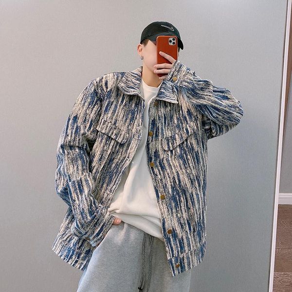 men's jackets chic mixed color denim loose casual jacket street outwear long sleeve h88, Black;brown
men's jackets chic mixed color denim loose casual jacket street outwear long sleeve h88, Black;brown