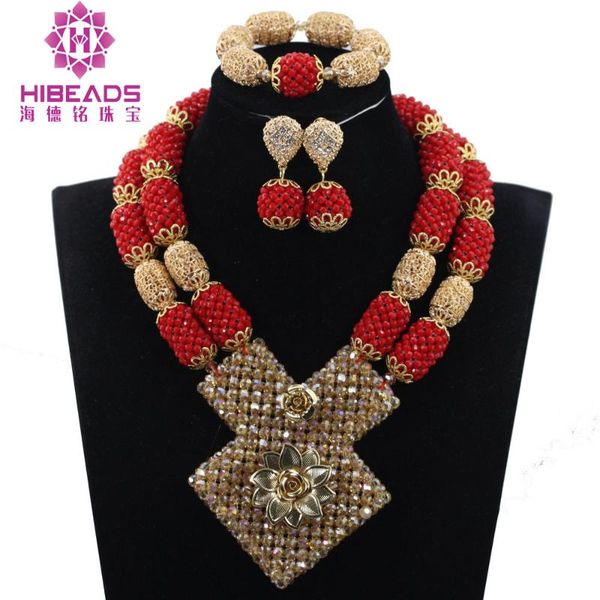 earrings & necklace dubai bridal statement set luxury red and gold nigerian wedding african beads jewelry abh403, Silver
earrings & necklace dubai bridal statement set luxury red and gold nigerian wedding african beads jewelry abh403, Silver