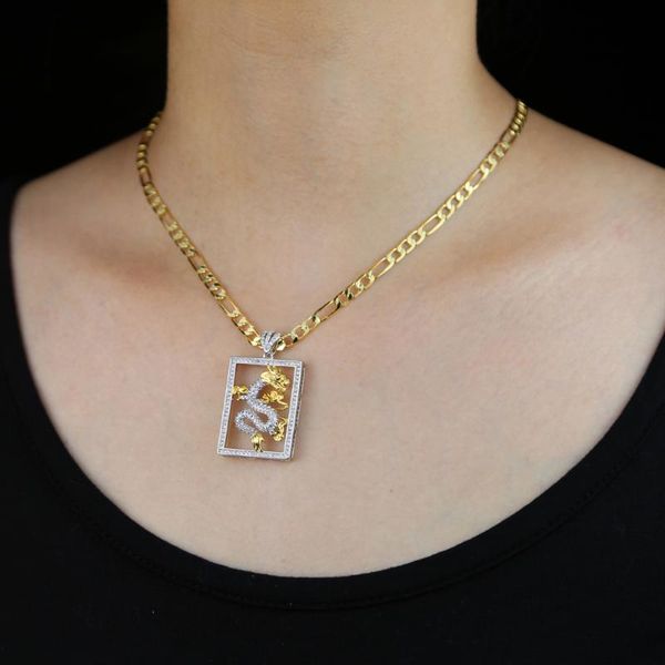 hip hop cz dragon charm pendant neckalce with figaro chain plated two tone wholesale women necklace for party festival jewelry chokers, Golden;silver
hip hop cz dragon charm pendant neckalce with figaro chain plated two tone wholesale women necklace for party festival jewelry chokers, Golden;silver