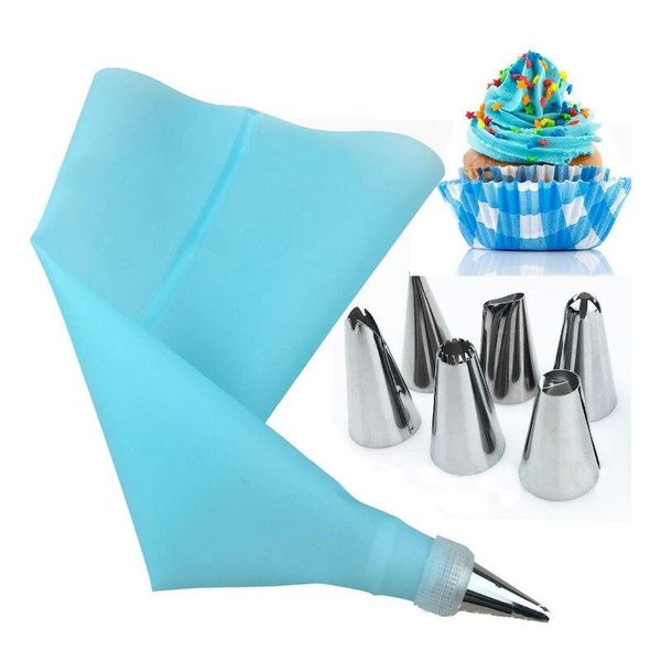 baking & pastry tools 8 pcs/set silicone bag tips kitchen diy icing piping cream reusable bags +6 nozzle set cake decorating
baking & pastry tools 8 pcs/set silicone bag tips kitchen diy icing piping cream reusable bags +6 nozzle set cake decorating