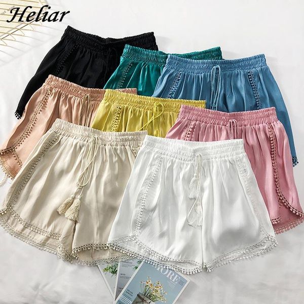 women's shorts heliar summer women femenino plus size silky soft short wide leg drawstring candy colors 2021 street, White;black
women's shorts heliar summer women femenino plus size silky soft short wide leg drawstring candy colors 2021 street, White;black