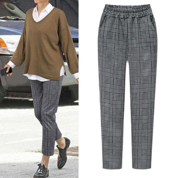 women's pants & capris women plus size winter elastic waist plaid casual soft elegant fittness with pockets, Black;white
women's pants & capris women plus size winter elastic waist plaid casual soft elegant fittness with pockets, Black;white