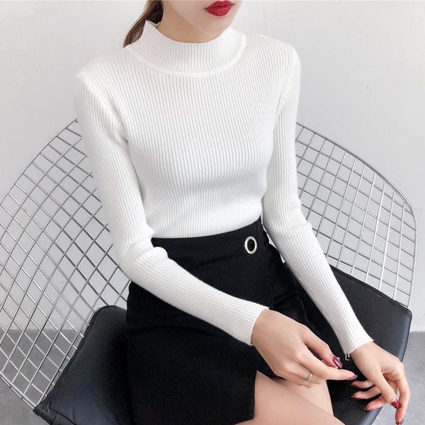 women's sweaters spring korean style women solid color pullover knitted sweater multi-color slim, White;black
women's sweaters spring korean style women solid color pullover knitted sweater multi-color slim, White;black