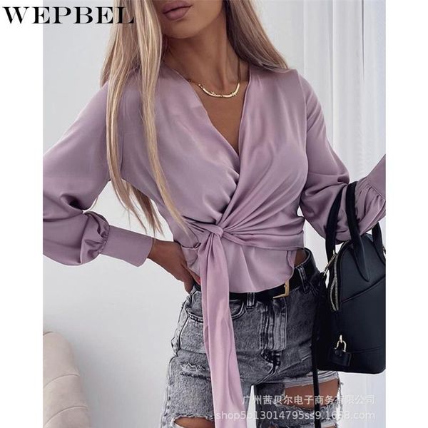 women's blouses & shirts wepbel women elegant bandage lace up shirt ladies long sleeve v neck t-shirt, White
women's blouses & shirts wepbel women elegant bandage lace up shirt ladies long sleeve v neck t-shirt, White