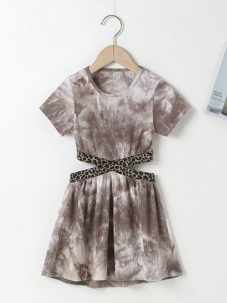 toddler girls tie dye cut out waist a-line dress she, Red;yellow 
toddler girls tie dye cut out waist a-line dress she, Red;yellow