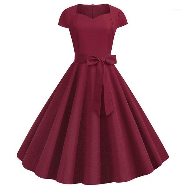 summer solid yellow color 50s 60s vintage dress women short sleeve square collar elegant office party midi dresses belt1, Black;gray
summer solid yellow color 50s 60s vintage dress women short sleeve square collar elegant office party midi dresses belt1, Black;gray