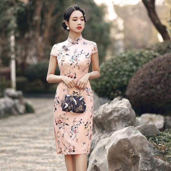 ethnic clothing oriental elegant short sleeve mandarin collar cheongsam summer women satin pink floral print party qipao, Red
ethnic clothing oriental elegant short sleeve mandarin collar cheongsam summer women satin pink floral print party qipao, Red