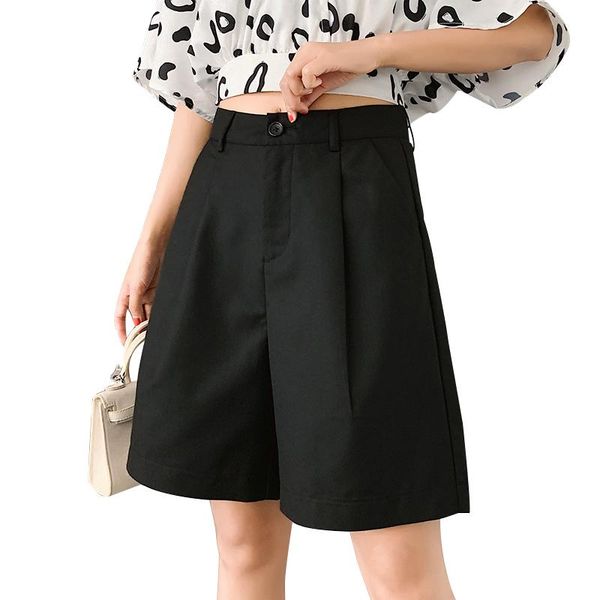 women's shorts s-3xl suits female harajuku high waist short pants straight vintage women 2021 loose casual black plus size, White;black
women's shorts s-3xl suits female harajuku high waist short pants straight vintage women 2021 loose casual black plus size, White;black