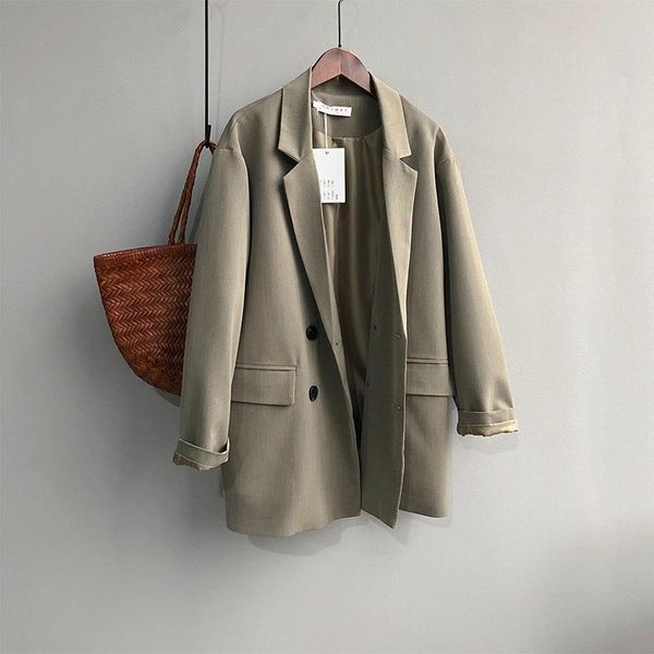 women's suits & blazers vintage double breasted bean green women blazer spring autumn 2021 loose casual korean notched collar long slee, White;black
women's suits & blazers vintage double breasted bean green women blazer spring autumn 2021 loose casual korean notched collar long slee, White;black