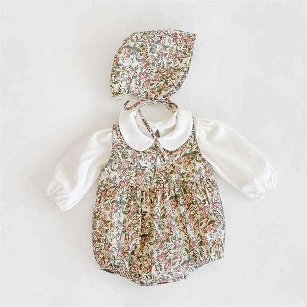 autumn floral baby girl romper clothes cute korean jumpsuit cotton sleeveless romper+t-shirt+hat 3pcs born 211011, Blue
autumn floral baby girl romper clothes cute korean jumpsuit cotton sleeveless romper+t-shirt+hat 3pcs born 211011, Blue
