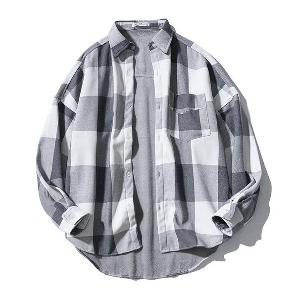 men's casual shirts autumn winter fleece plaid shirt fashion warm cardigan long sleeve vintage black white oversize harajuku male cloth, White;black
men's casual shirts autumn winter fleece plaid shirt fashion warm cardigan long sleeve vintage black white oversize harajuku male cloth, White;black