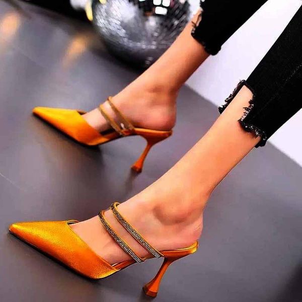 dress shoes summer party pointed high heels female crystal baotou pure color stiletto sandals elegant and versatile zapatilas mujer, Black
dress shoes summer party pointed high heels female crystal baotou pure color stiletto sandals elegant and versatile zapatilas mujer, Black