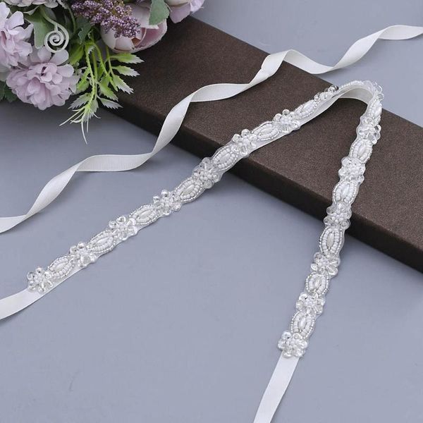 wedding sashes trixy s382 beading belts thin bridal dress belt sash for prom long narrow pearls accessories 1 cm, White
wedding sashes trixy s382 beading belts thin bridal dress belt sash for prom long narrow pearls accessories 1 cm, White