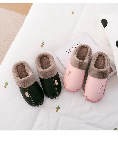 slippers winter cotton female non-slip thick-soled home furry leather couple warm baotou shoes, Black
slippers winter cotton female non-slip thick-soled home furry leather couple warm baotou shoes, Black