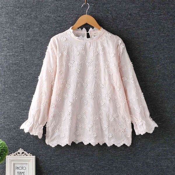 women's blouses & shirts sweet small fresh three-dimensional flower embroidery shirt blouse women spring summer mori girl n961, White
women's blouses & shirts sweet small fresh three-dimensional flower embroidery shirt blouse women spring summer mori girl n961, White