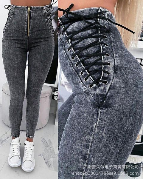 women's jeans women skinny slim pants high waist bandage zipper hollow-out tight ankle length fashion denim trousers, Blue
women's jeans women skinny slim pants high waist bandage zipper hollow-out tight ankle length fashion denim trousers, Blue