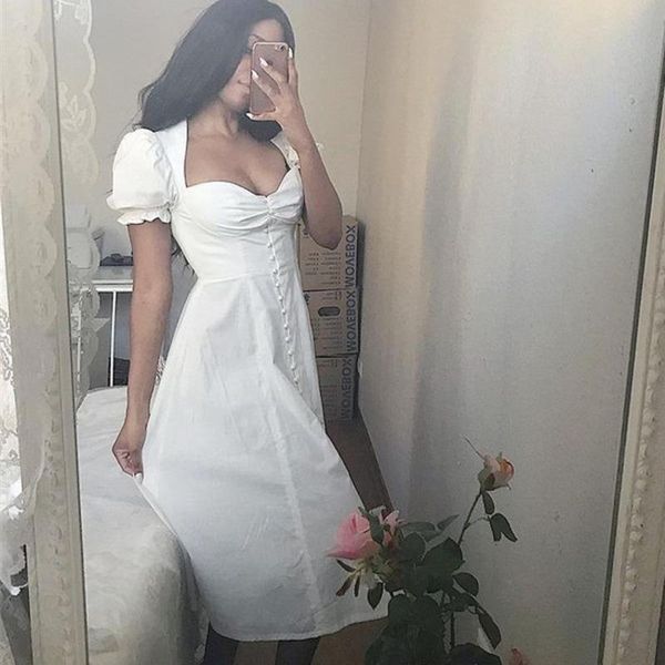 casual dresses short sleeve midi dress women beach slit spring summer square collar white vintage vestidos, Black;gray
casual dresses short sleeve midi dress women beach slit spring summer square collar white vintage vestidos, Black;gray