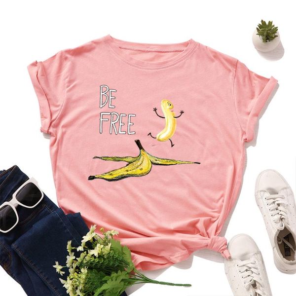 women's t-shirt women fashion plus size s-5xl cotton funny banana print t shirt female o-neck short sleeve harajuku tees feminina, White 
women's t-shirt women fashion plus size s-5xl cotton funny banana print t shirt female o-neck short sleeve harajuku tees feminina, White
