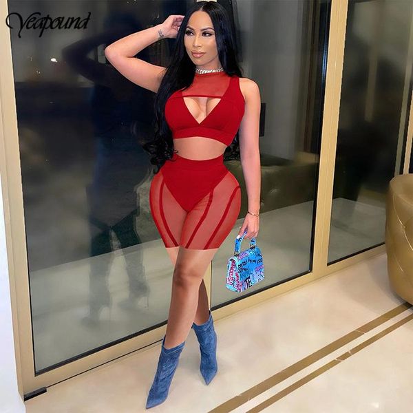 women's tracksuits wrap chest crop and shorts 2 piece outfits summer fashion skinny solid women matching set mesh stitching casual clot, Gray
women's tracksuits wrap chest crop and shorts 2 piece outfits summer fashion skinny solid women matching set mesh stitching casual clot, Gray