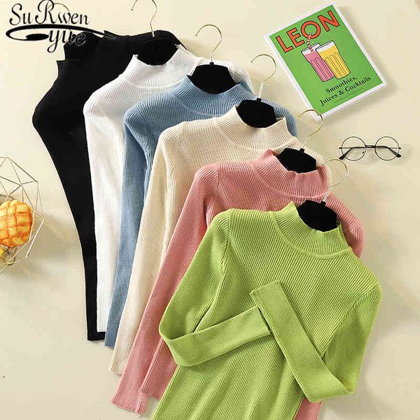 korean style women autumn winter knitted turtleneck sweater casual sweater slim femme elasticity pullovers 5213 50 210521, White;black
korean style women autumn winter knitted turtleneck sweater casual sweater slim femme elasticity pullovers 5213 50 210521, White;black