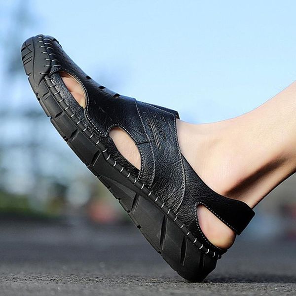 sandals 2021 genuine leather men casual shoes summer beach man fashion outdoor men's big sizes 50, Black
sandals 2021 genuine leather men casual shoes summer beach man fashion outdoor men's big sizes 50, Black