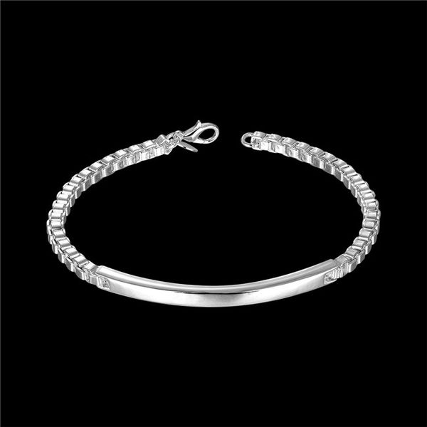 men's sterling silver plated middle card box link, chain bracelet gssb079 fashion 925 silver plate jewelry bracelets, Black
men's sterling silver plated middle card box link, chain bracelet gssb079 fashion 925 silver plate jewelry bracelets, Black
