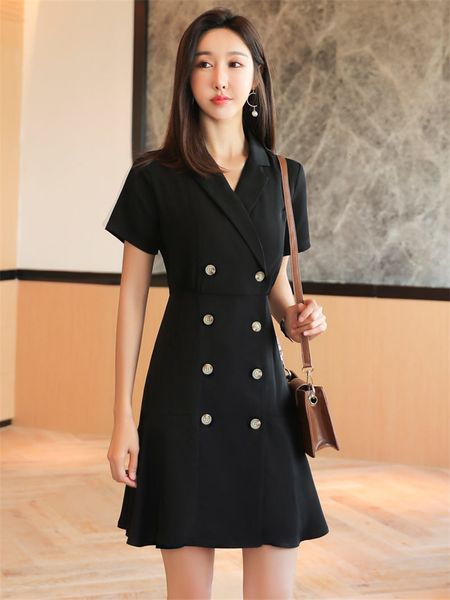 women's summer black double-breasted suit professional dress dress-up goddess thin fashion office ladies wear k625 iouq, Black;gray
women's summer black double-breasted suit professional dress dress-up goddess thin fashion office ladies wear k625 iouq, Black;gray