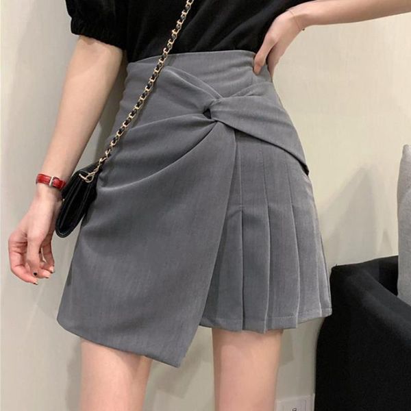 women's skirt 2021 summer high waist twist knotted pleated black grey female irregular short mini vestidos faldas skirts
women's skirt 2021 summer high waist twist knotted pleated black grey female irregular short mini vestidos faldas skirts