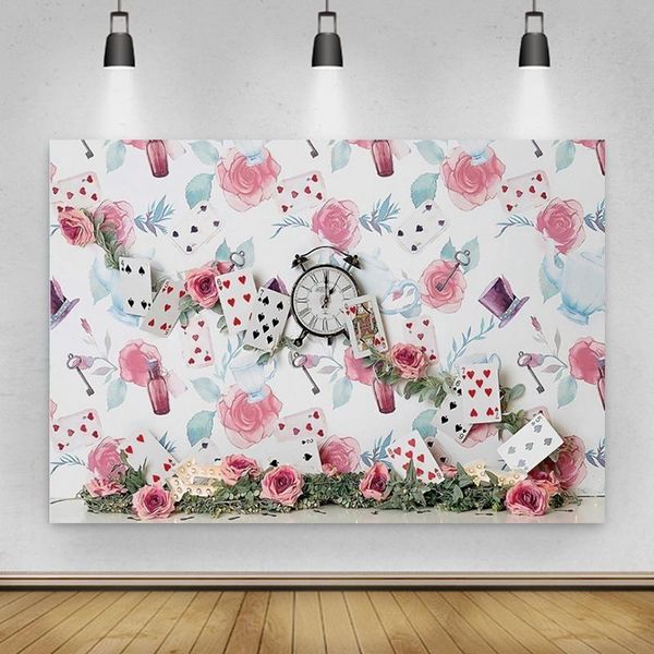 party decoration pography background playing card clock bottle flower born baby birthday theme backdrop professional po
party decoration pography background playing card clock bottle flower born baby birthday theme backdrop professional po