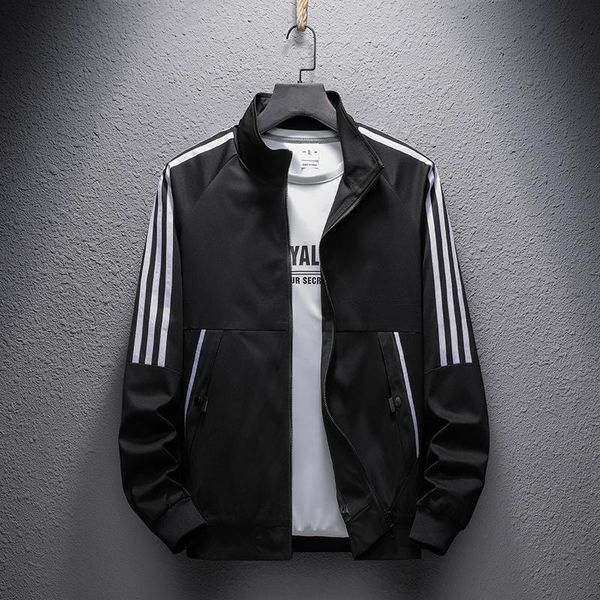 men's jackets 2021 fall jacket fashion striped stand collar black workwear, Black;brown
men's jackets 2021 fall jacket fashion striped stand collar black workwear, Black;brown