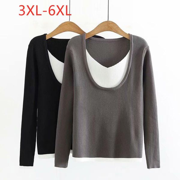 plus size t-shirt large women's clothing autumn fashion v-neck splicing long sleeve slim bottomed shirt, Black
plus size t-shirt large women's clothing autumn fashion v-neck splicing long sleeve slim bottomed shirt, Black