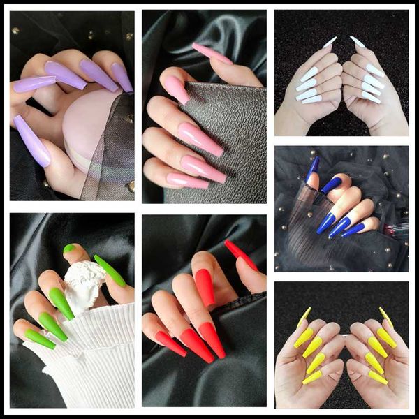 false nails 24pcs matte long ballerina tips solid color coffin shiny red fake with glue nail art decor manicure extension, Red;gold
false nails 24pcs matte long ballerina tips solid color coffin shiny red fake with glue nail art decor manicure extension, Red;gold
