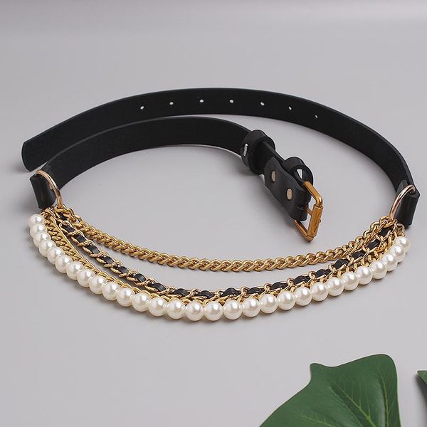 belts women's runway fashion genuine leather pearl chain cummerbunds female dress corsets waistband decoration wide belt tb1788, Black;brown
belts women's runway fashion genuine leather pearl chain cummerbunds female dress corsets waistband decoration wide belt tb1788, Black;brown
