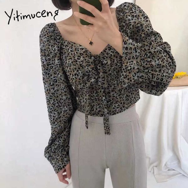 yitimuceng leopard blouse woman oversize lace up fashion long puff sleeve office lady shirt green blue brown spring summer 210601, White
yitimuceng leopard blouse woman oversize lace up fashion long puff sleeve office lady shirt green blue brown spring summer 210601, White