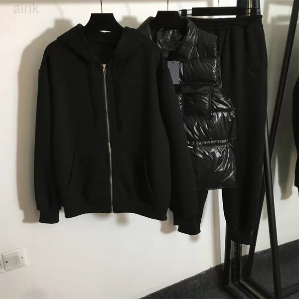new tracksuit three-piece suit pants rubber triangle standard sleeveless hooded cotton vest long-sleeved jacket + elastic waist casual in, White
new tracksuit three-piece suit pants rubber triangle standard sleeveless hooded cotton vest long-sleeved jacket + elastic waist casual in, White