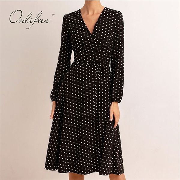 summer women party dress long sleeve polka dot vintage elegant ladies midi 210513, Black;gray
summer women party dress long sleeve polka dot vintage elegant ladies midi 210513, Black;gray