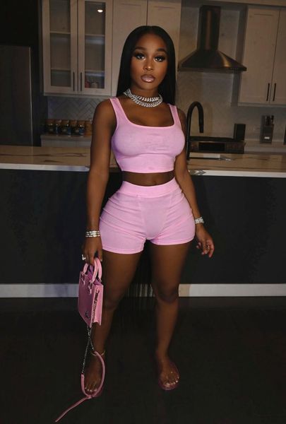 women's shorts two piece outfits for women solid color sleeveless tank bodylon suit, White;black
women's shorts two piece outfits for women solid color sleeveless tank bodylon suit, White;black