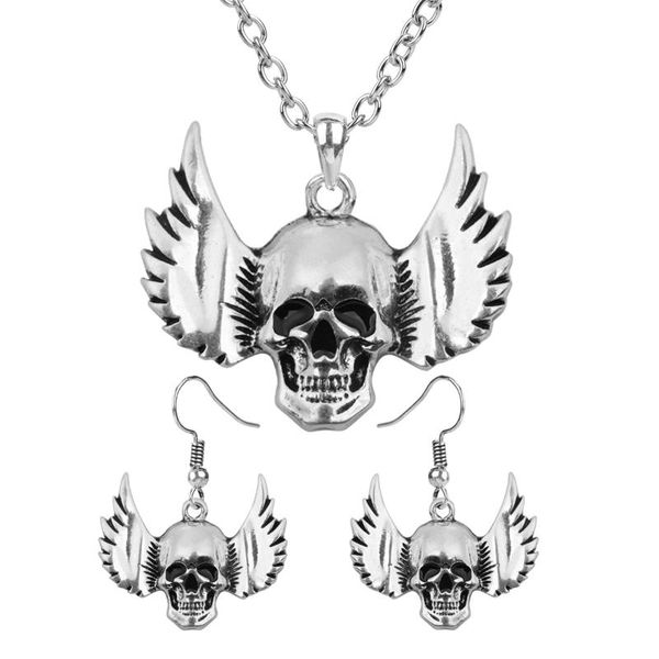 Earrings & Necklace Yacq Women's Wing Skull Jewelry Set - Adjustable (24+4)inch (60+10)cm + Dangle Women Girls Biker, Silver
Earrings & Necklace Yacq Women's Wing Skull Jewelry Set - Adjustable (24+4)inch (60+10)cm + Dangle Women Girls Biker, Silver