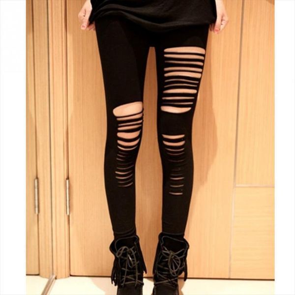 fashion style summer women leggings cotton torn ripped hole ninth pant brand clothing size, Black
fashion style summer women leggings cotton torn ripped hole ninth pant brand clothing size, Black