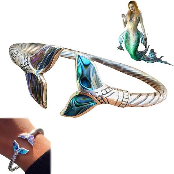 bangle abalone shell and silver mermaid tail bracelet adjustable open hand chain jewelry for women girl, Black
bangle abalone shell and silver mermaid tail bracelet adjustable open hand chain jewelry for women girl, Black